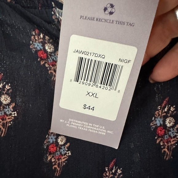 Artesia BOHO sleeveless blouse XXL Blue NWT - Picture 6 of 7